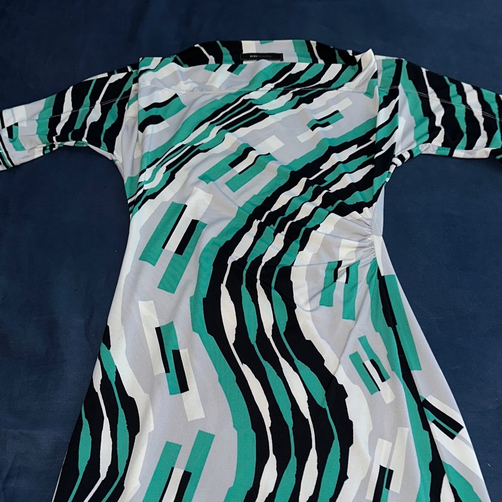 Bcbgmaxazria Stylish Geometric Pattern Dress With… - image 1